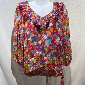 Beautiful Vintage 80s Diane Freis Top with Waist Stash